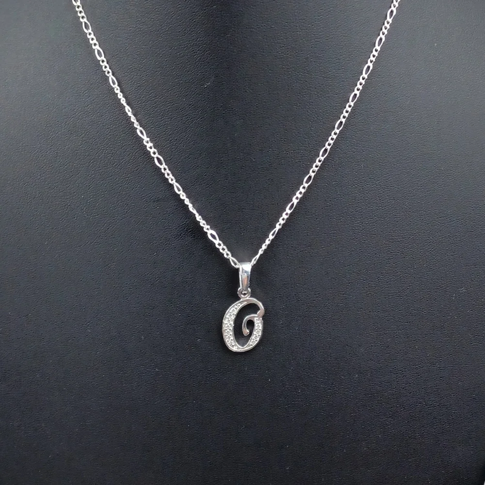 925 sterling silver alphabet letter O pendant‎ necklace